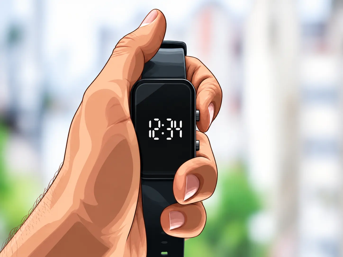 Hand met een stopwatch
